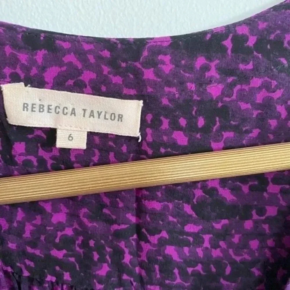 Rebecca Taylor Purple and Black Silk Dress